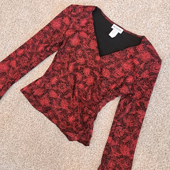 Tops - Metaphor 90s vintage small red and black glitter top